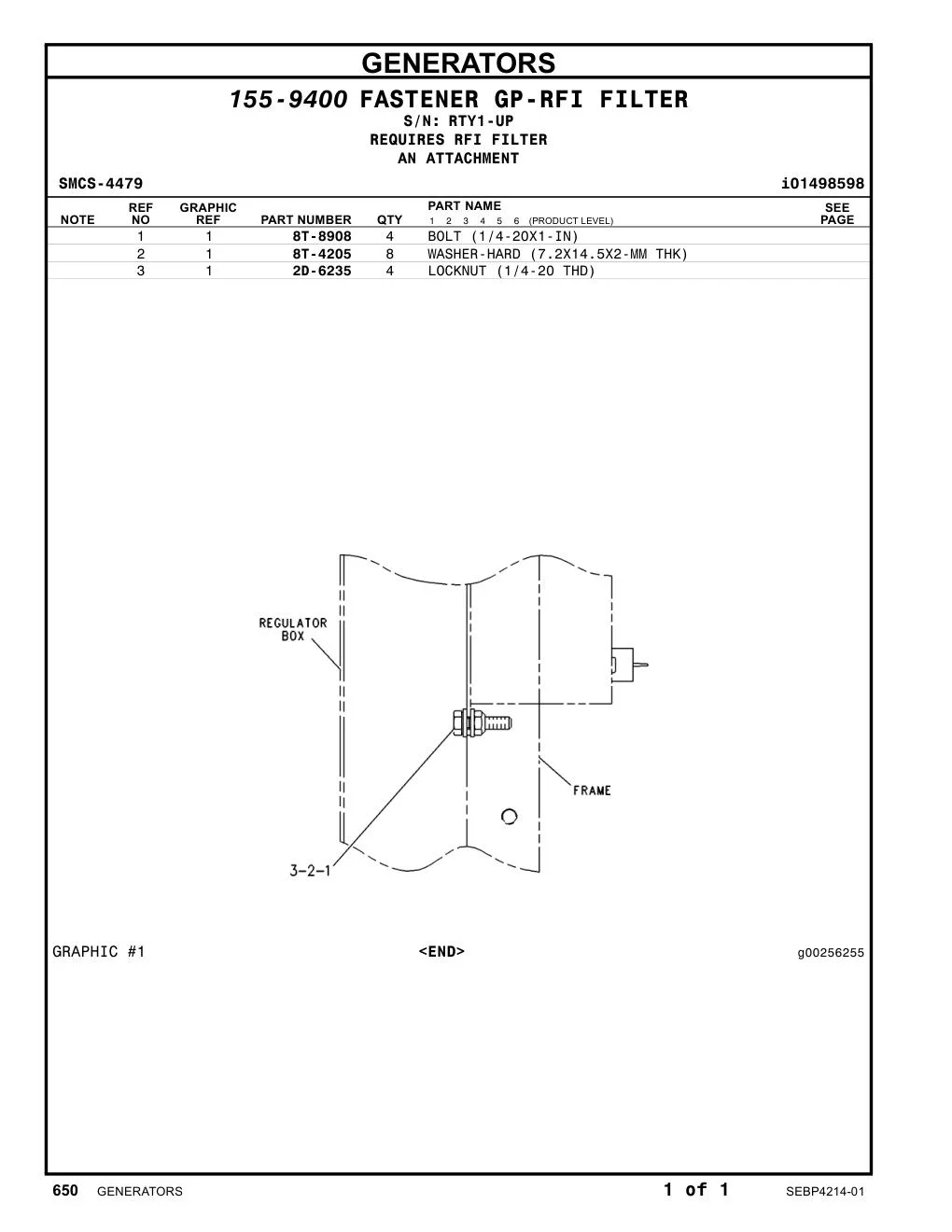 8T-8908 - BOLT (1/4-20X1-IN)