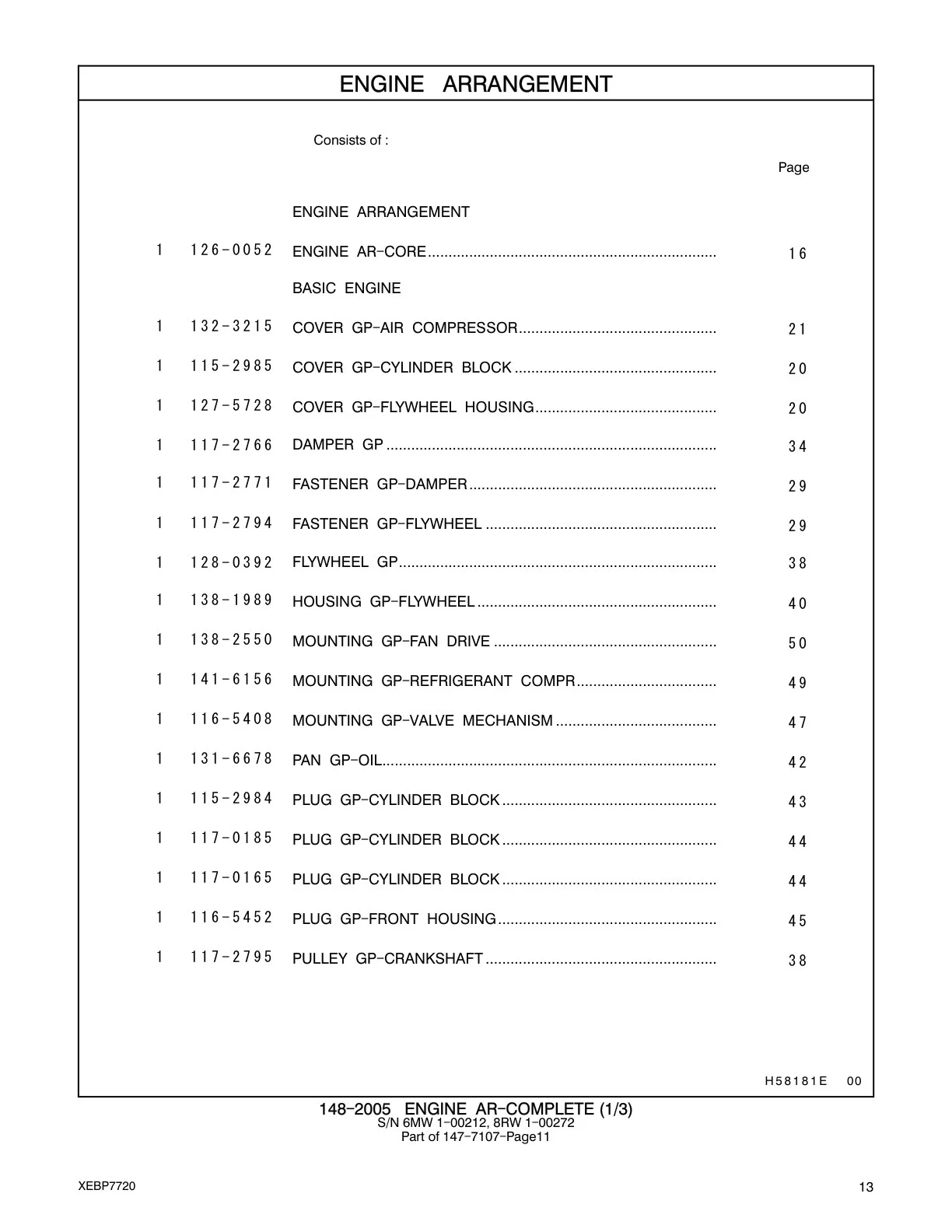116-5408 - MOUNTING GP-VALVE MECHANISM