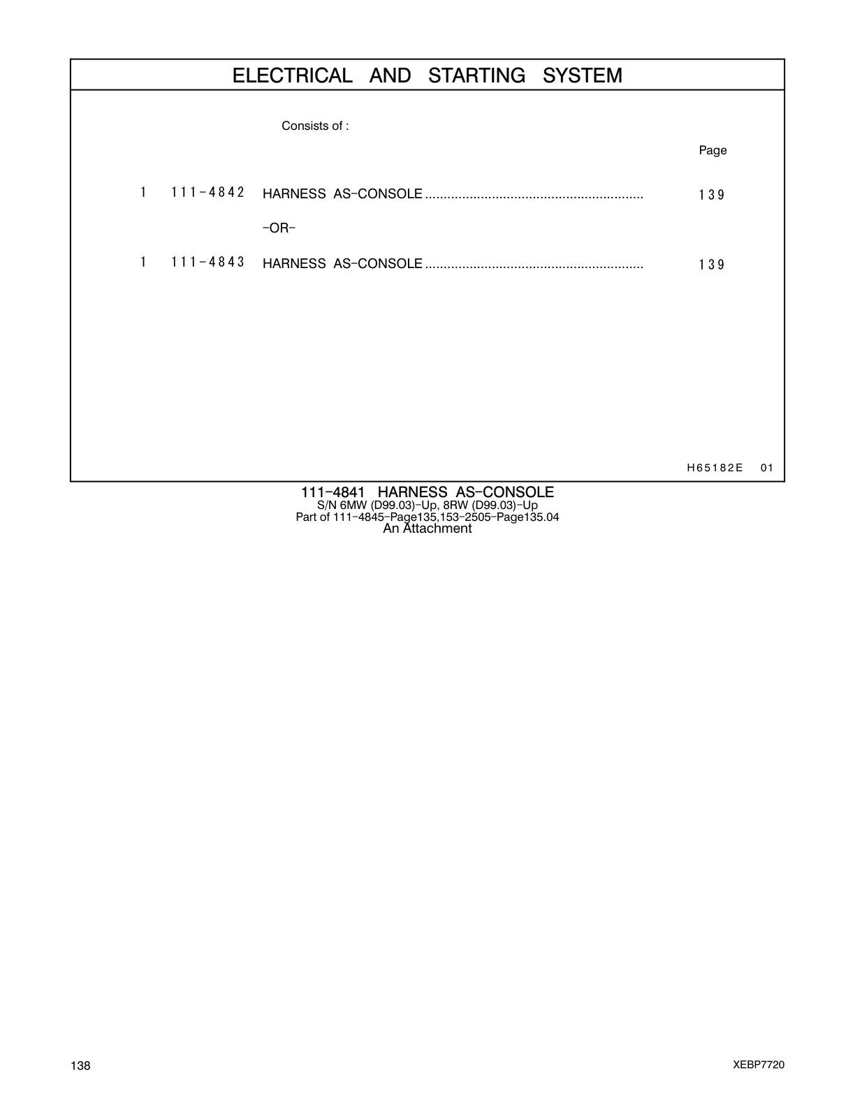 111-4843 - HARNESS AS-CONSOLE