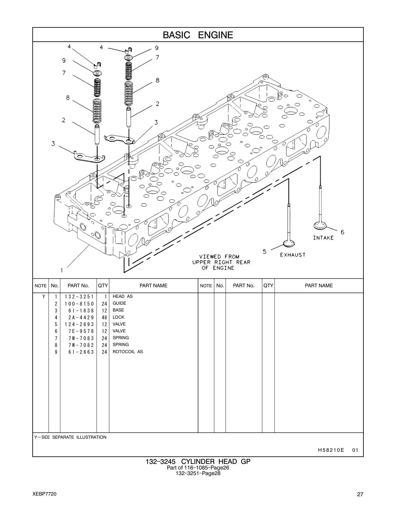 132-3251 HEAD AS CAT parts manual diagram