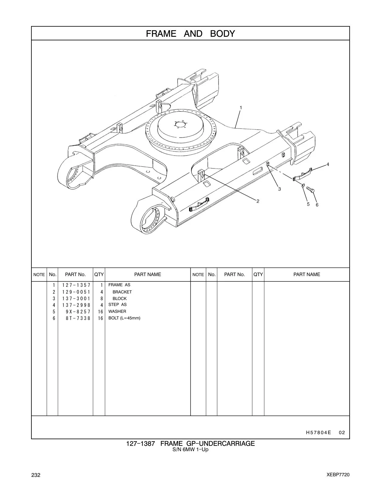 127-1357 FRAME AS CAT parts manual diagram