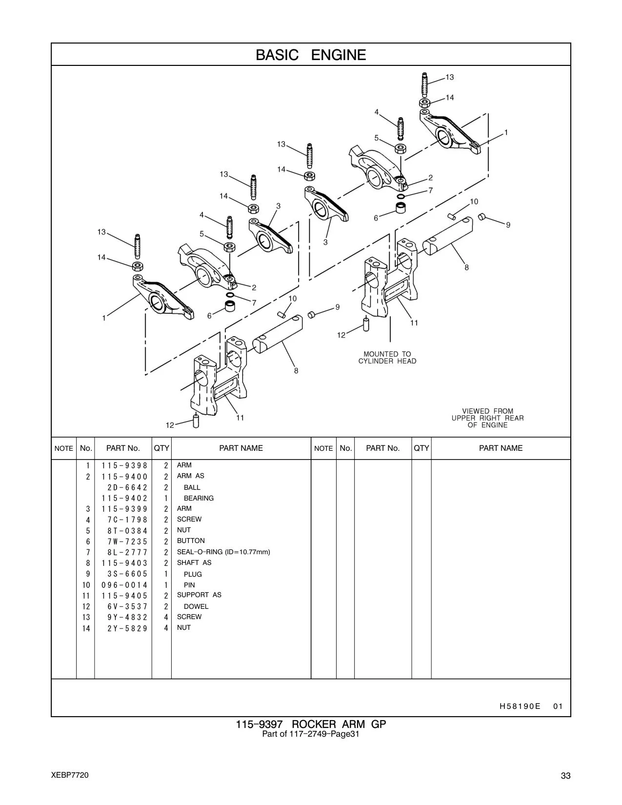 115-9399 ARM CAT parts manual diagram