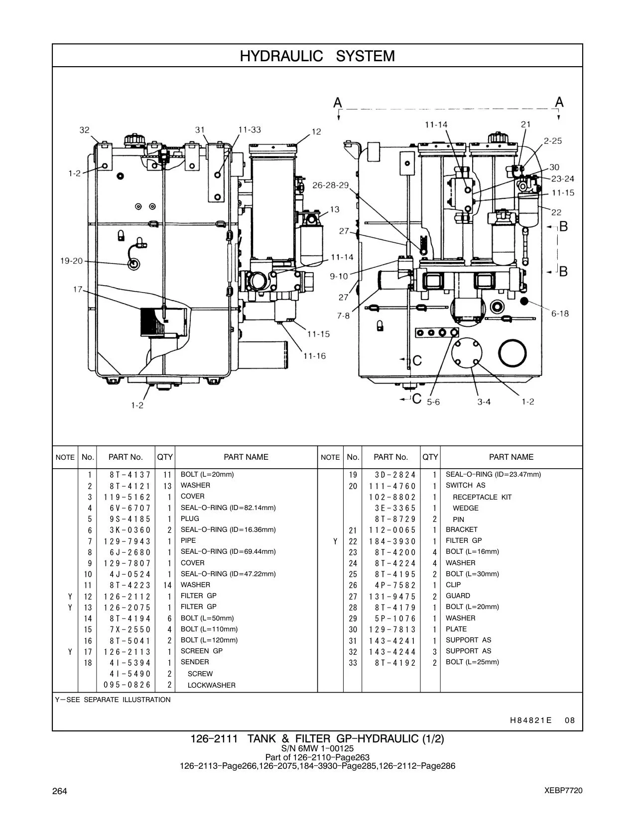 129-7807 COVER 21 112-0065 1 BRACKET CAT parts manual diagram