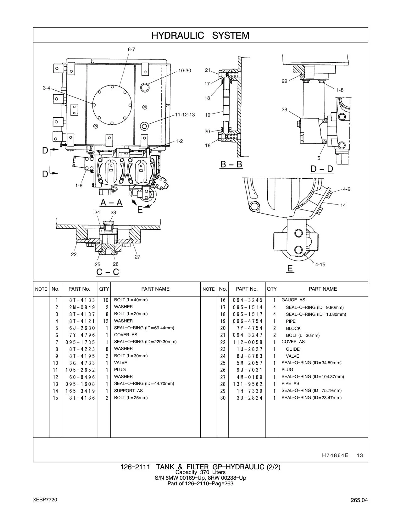 165-3419 - SUPPORT AS 29 1H-7339 1 SEAL-O-RING (ID=75.79mm)