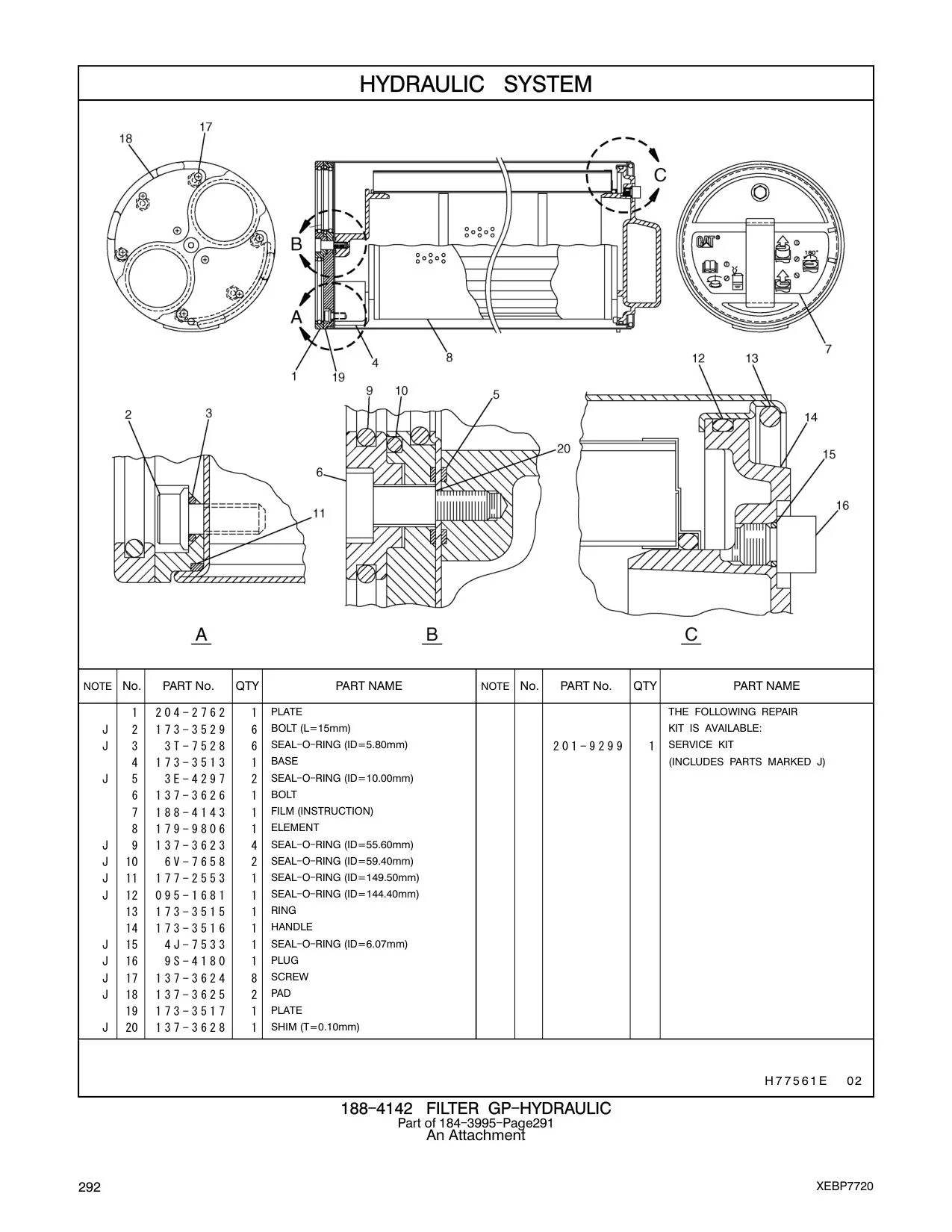 204-2762 - PLATE THE FOLLOWING REPAIR