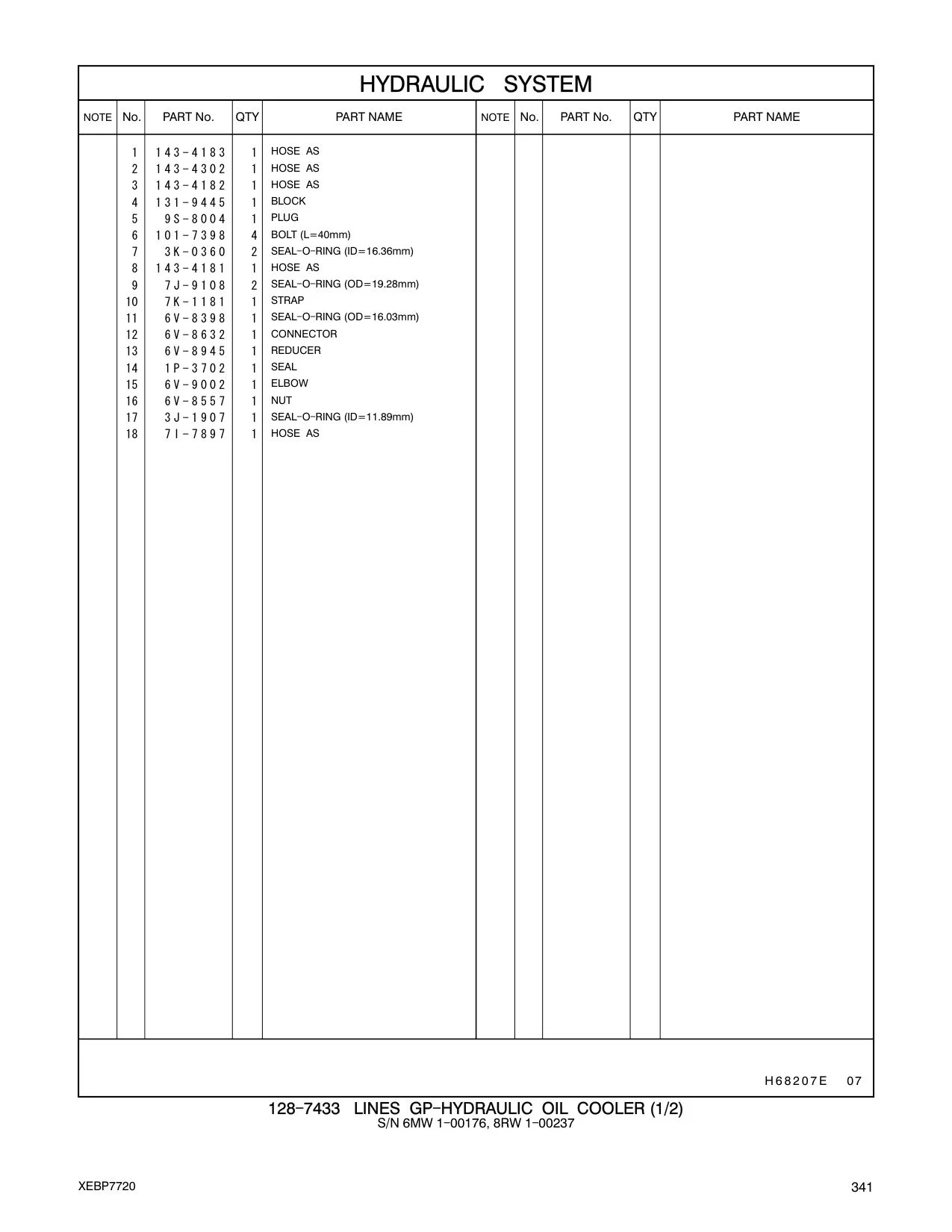 143-4183 HOSE AS CAT parts manual diagram