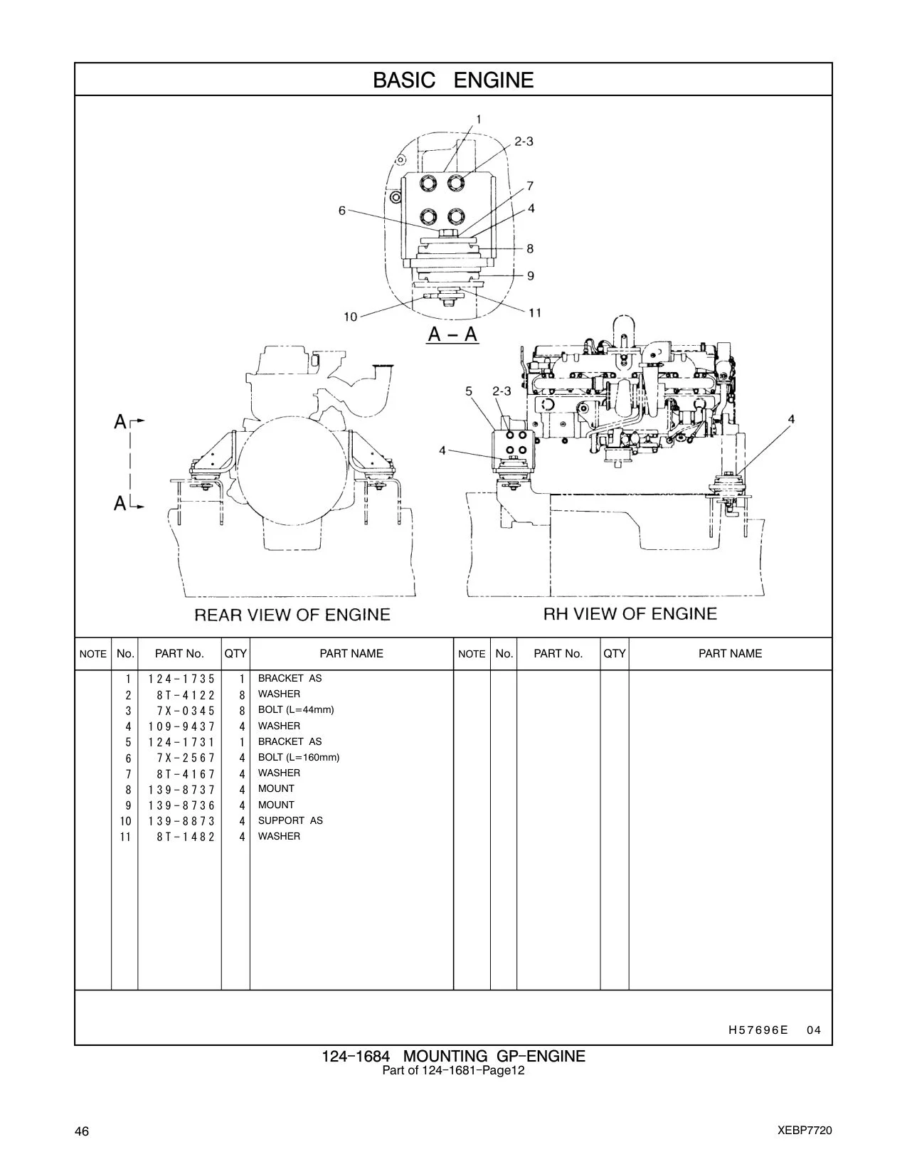 124-1731 BRACKET AS CAT parts manual diagram