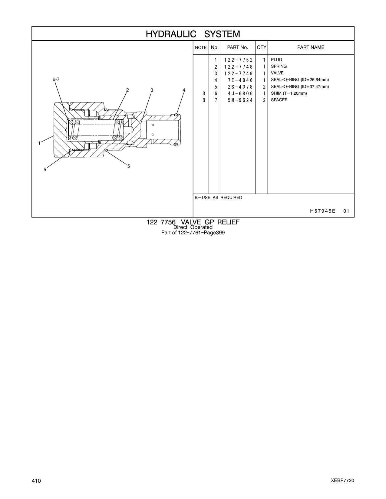 122-7752 PLUG CAT parts manual diagram