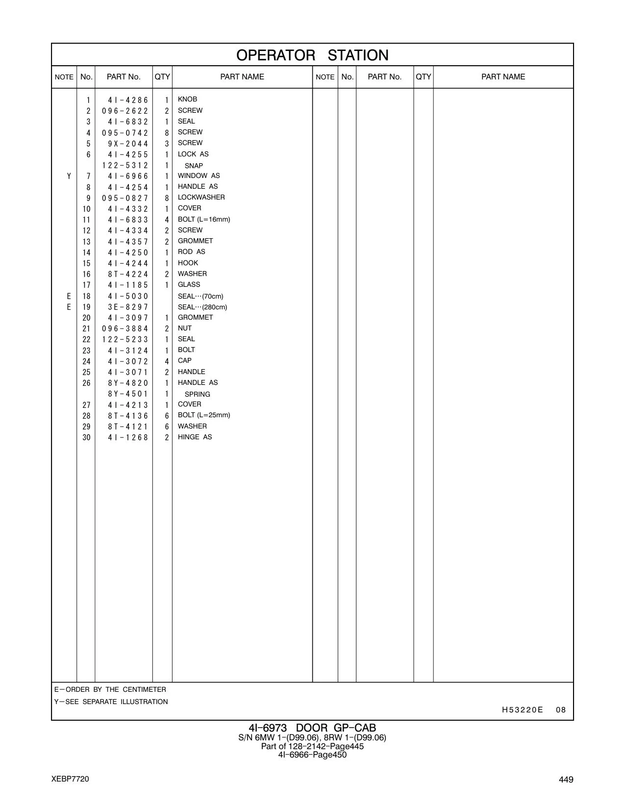 4I-1268 HINGE AS CAT parts manual diagram