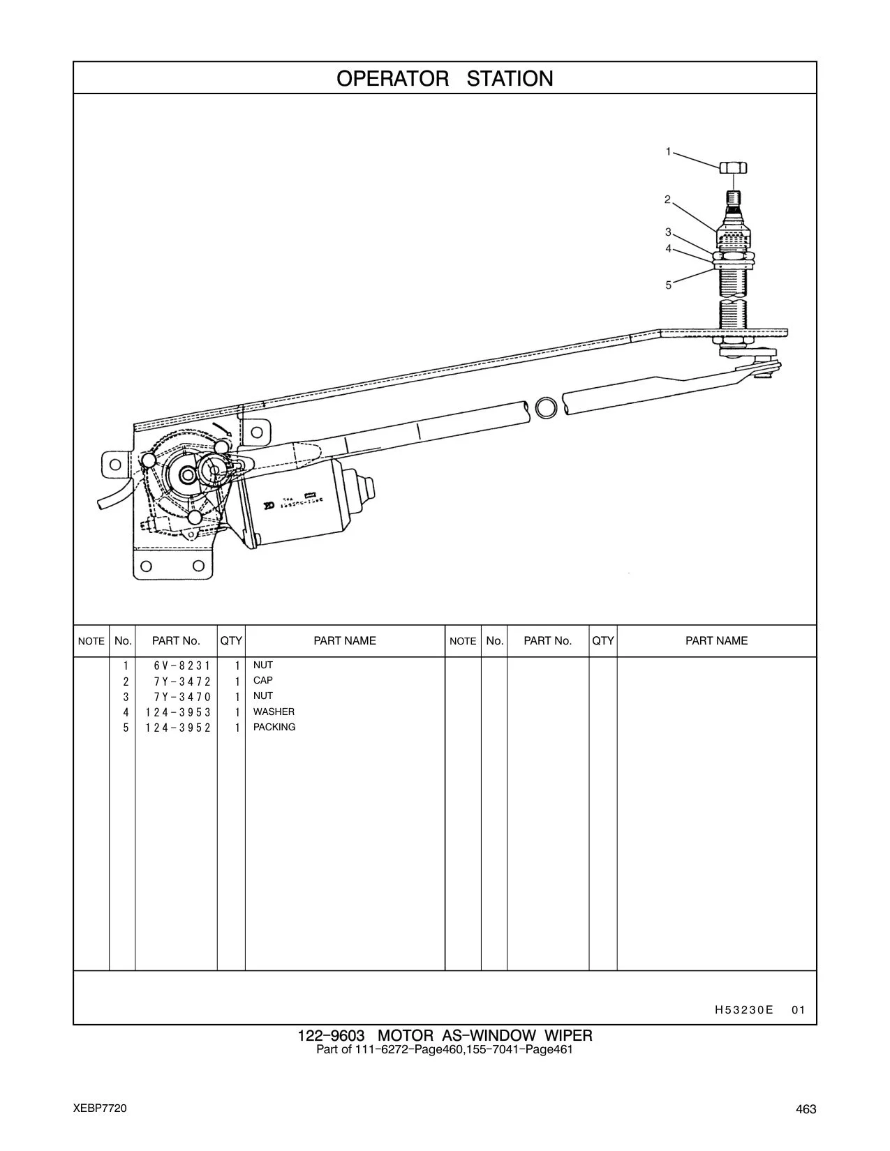 124-3952 PACKING CAT parts manual diagram