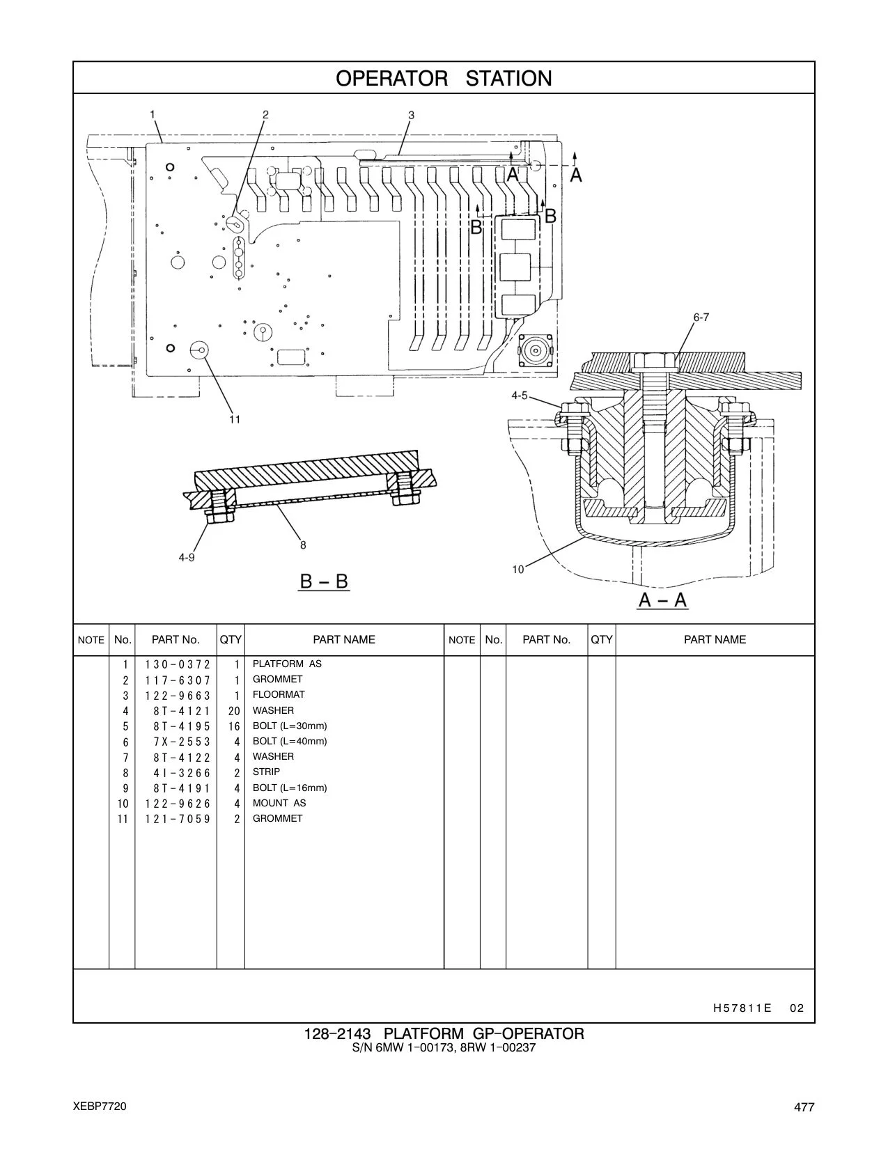 130-0372 PLATFORM AS CAT parts manual diagram