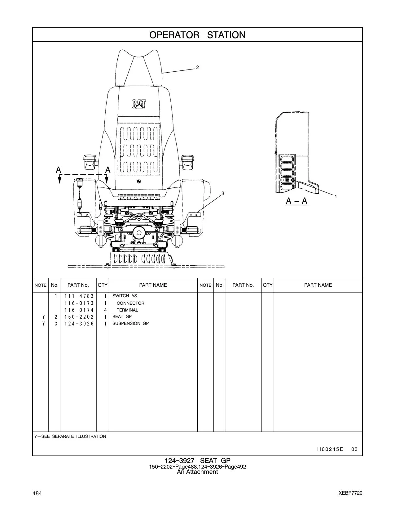 111-4783 SWITCH AS CAT parts manual diagram