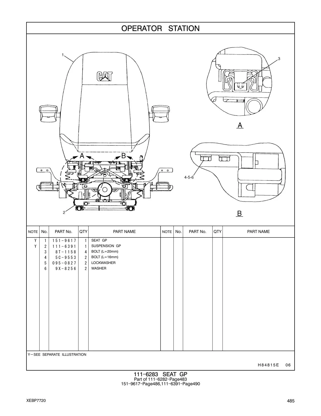 111-6391 SUSPENSION GP CAT parts manual diagram