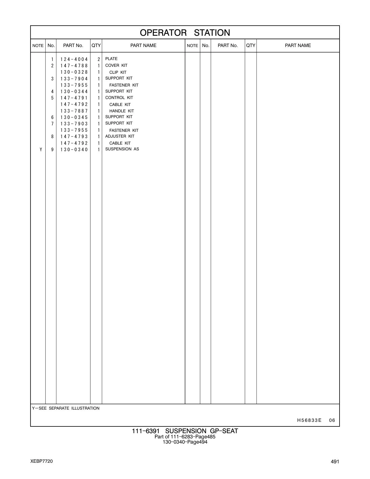 133-7904 SUPPORT KIT CAT parts manual diagram