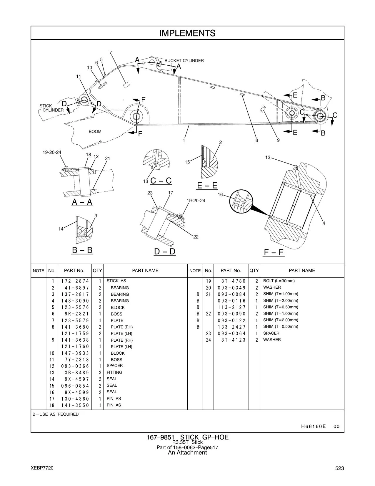 130-4360 PIN AS CAT parts manual diagram