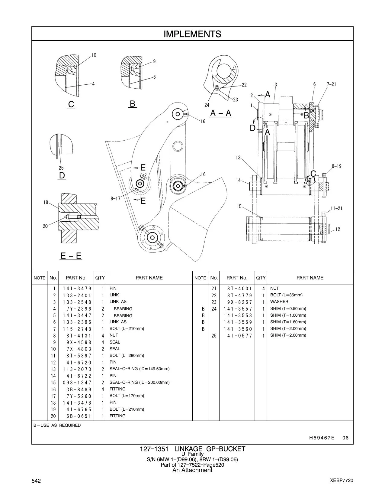 4I-6765 BOLT (L=210mm) CAT parts manual diagram