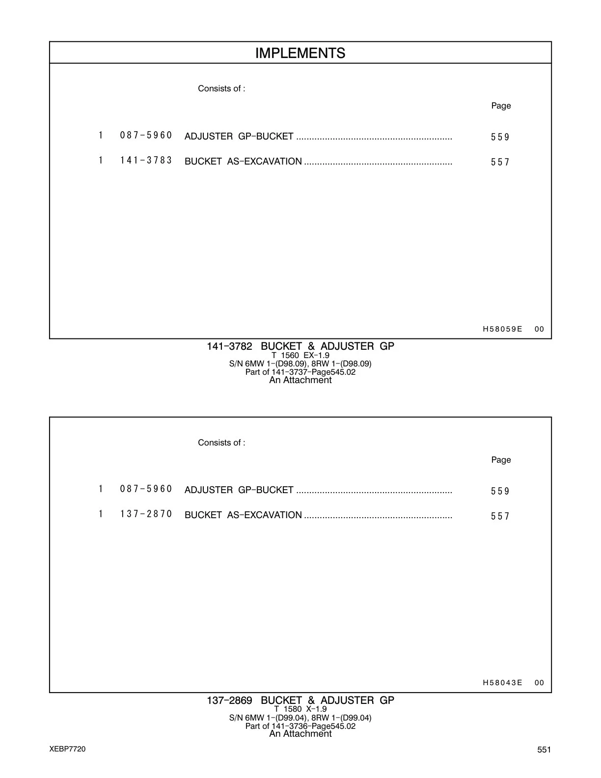 137-2870 BUCKET AS-EXCAVATION CAT parts manual diagram