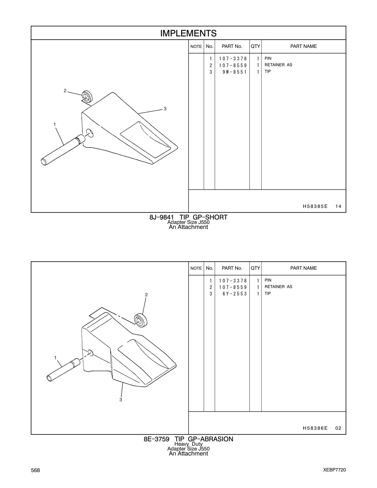 6Y-2553 TIP CAT parts manual diagram