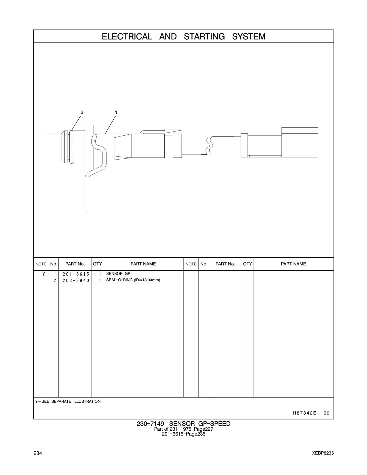 201-6615 SENSOR GP-SPEED (ENGINE TIMING) CAT parts manual diagram