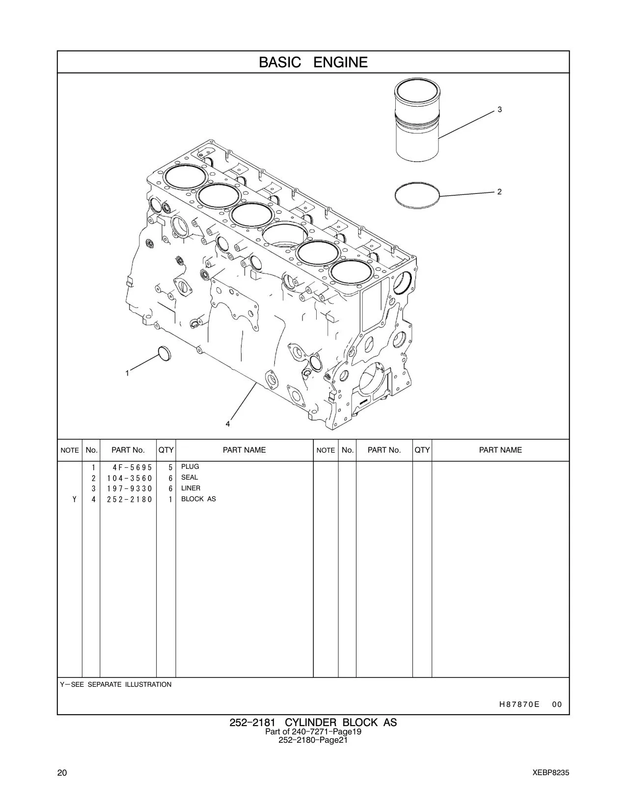 197-9330 LINER-CYLINDER CAT parts manual diagram