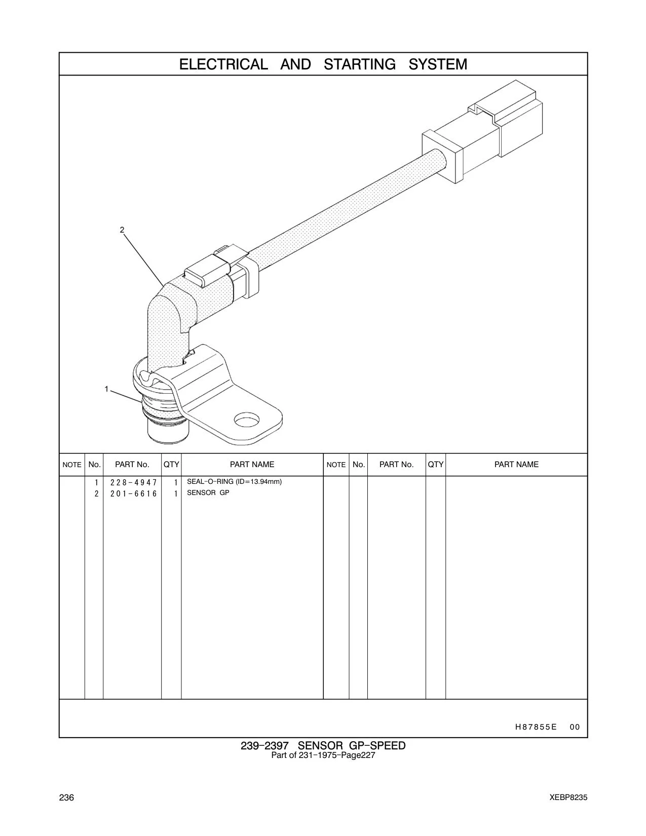 201-6616 SENSOR GP CAT parts manual diagram