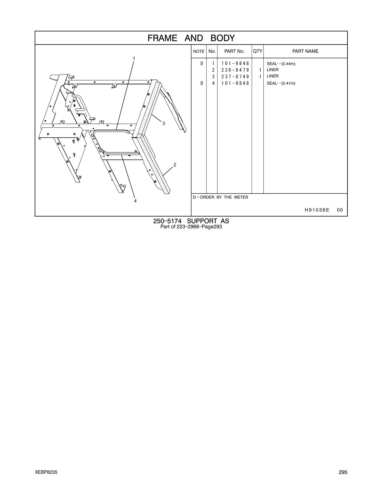 237-8749 LINER CAT parts manual diagram