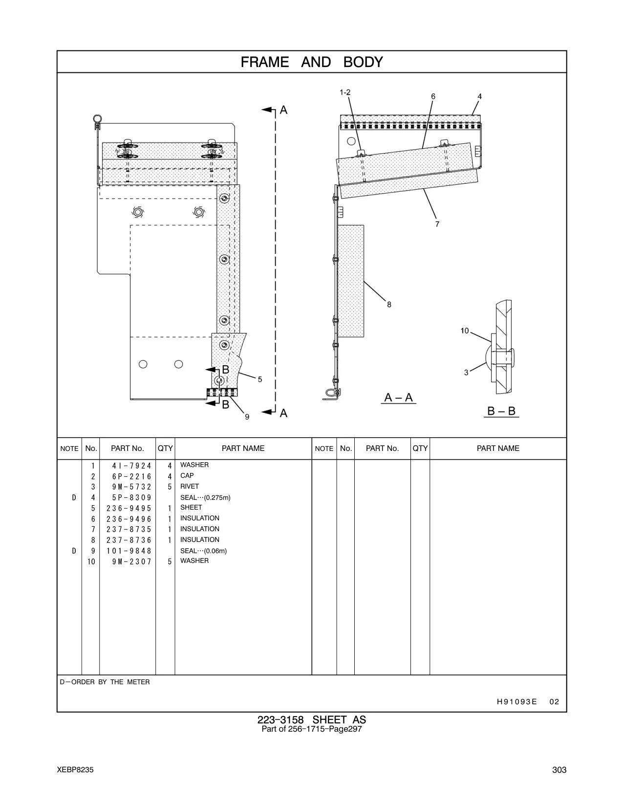 237-8735 INSULATION CAT parts manual diagram