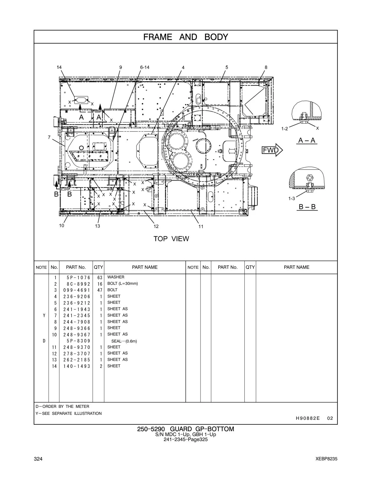 236-9212 SHEET CAT parts manual diagram