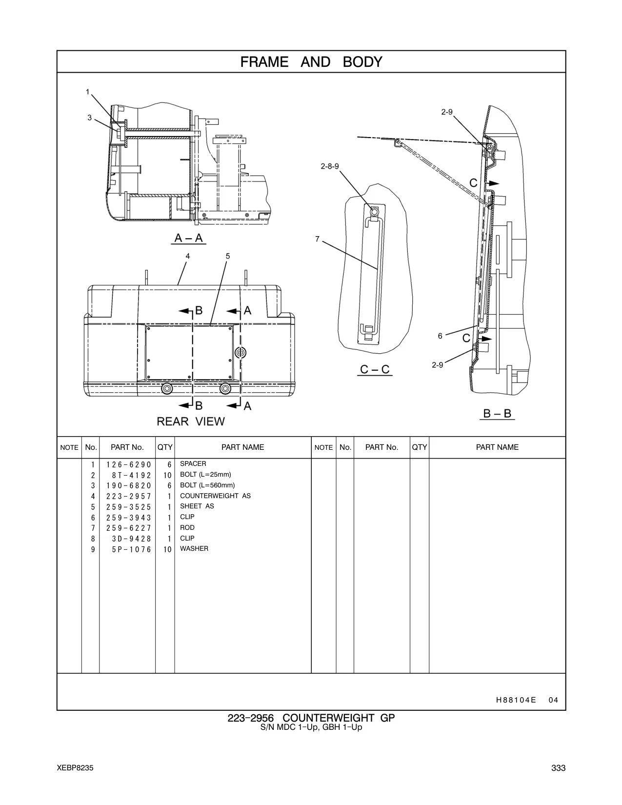 259-3943 CLIP CAT parts manual diagram