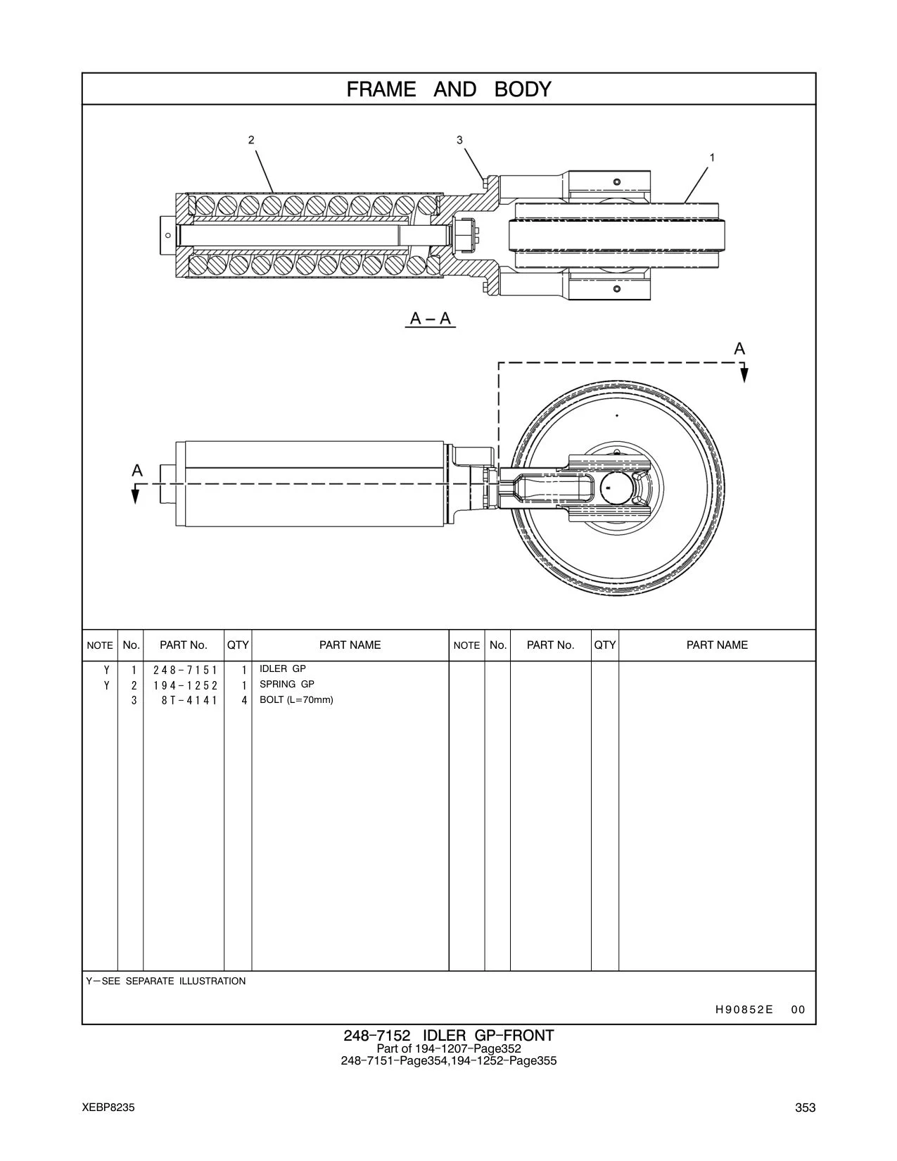 248-7151 IDLER GP CAT parts manual diagram