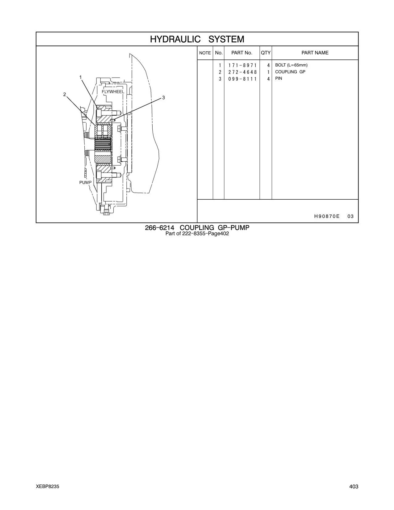 272-4648 COUPLING GP CAT parts manual diagram