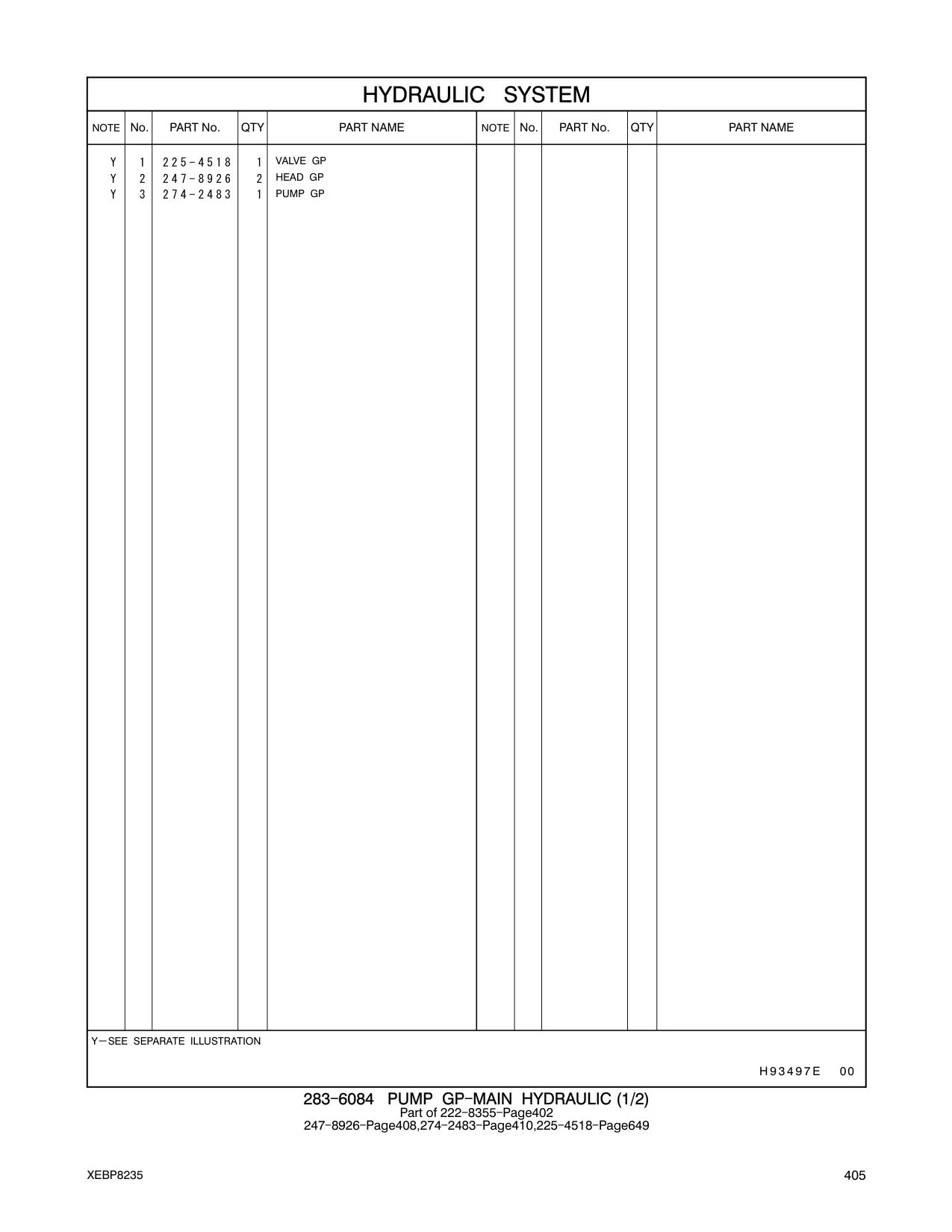 247-8926 HEAD GP CAT parts manual diagram