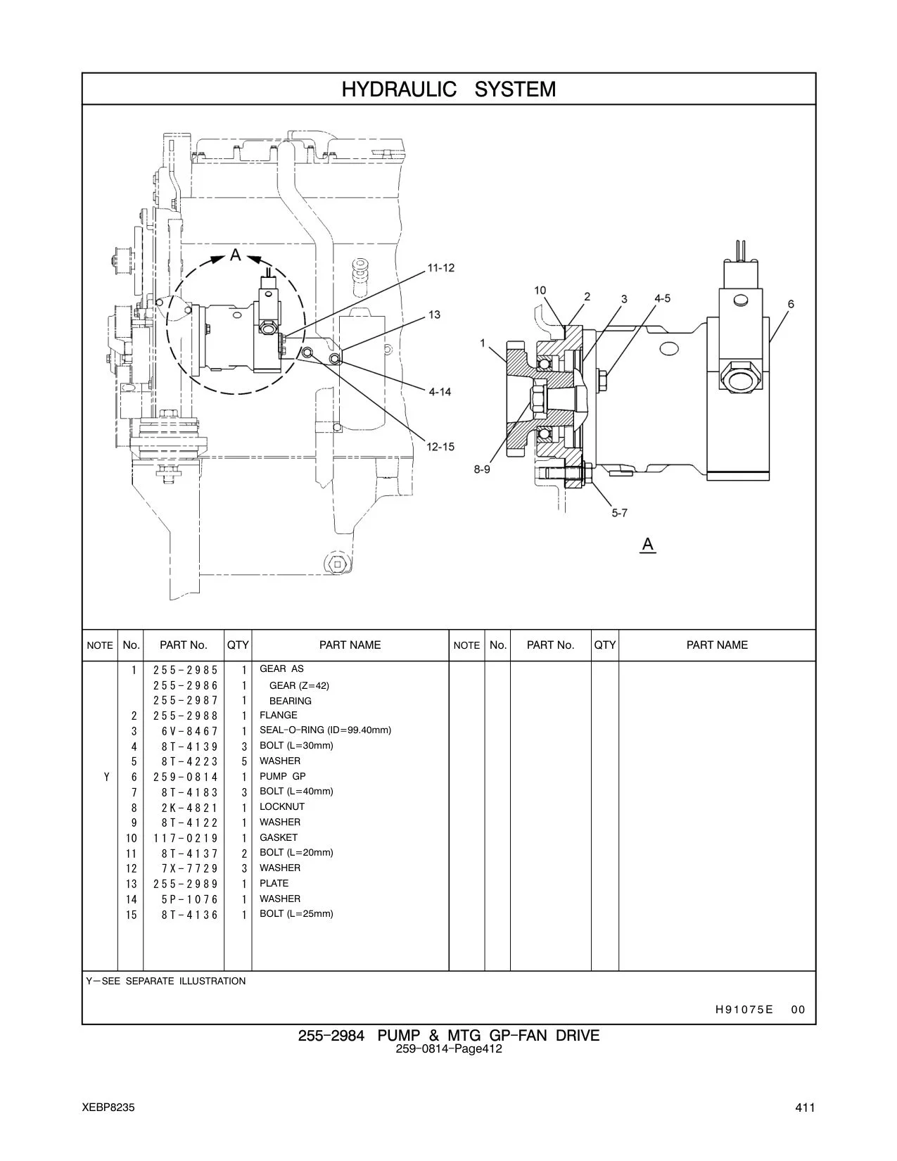 259-0814 PUMP GP CAT parts manual diagram