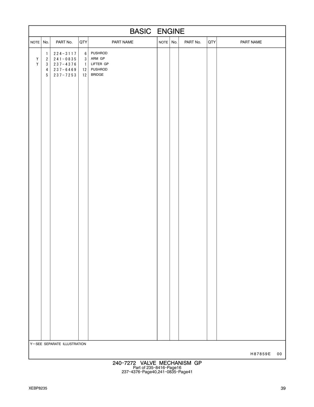 237-6469 PUSHROD CAT parts manual diagram