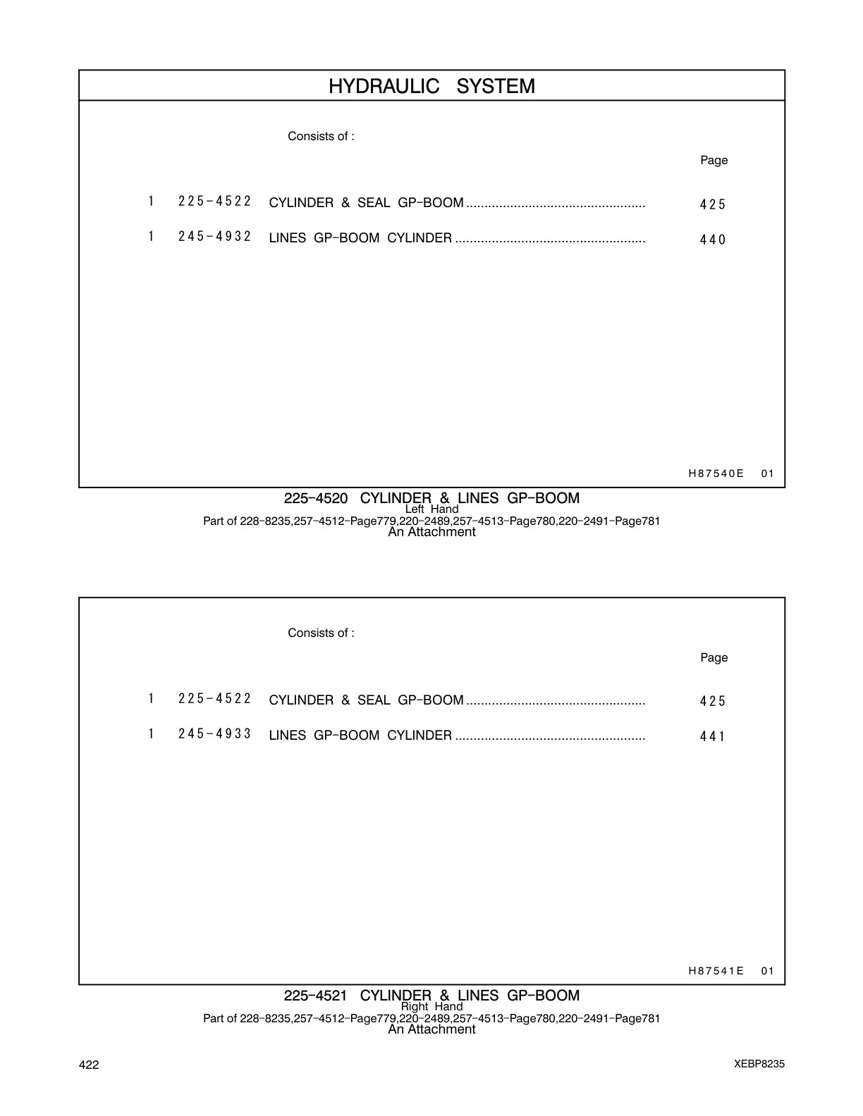 245-4932 - LINES GP-BOOM CYLINDER