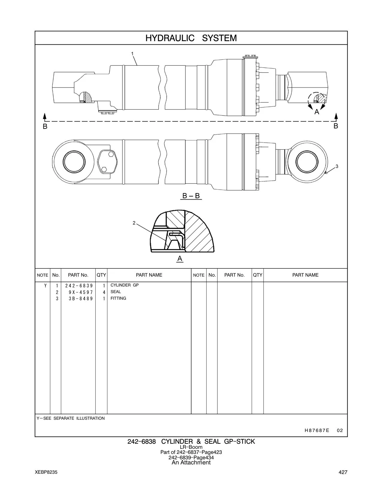 242-6839 CYLINDER GP CAT parts manual diagram