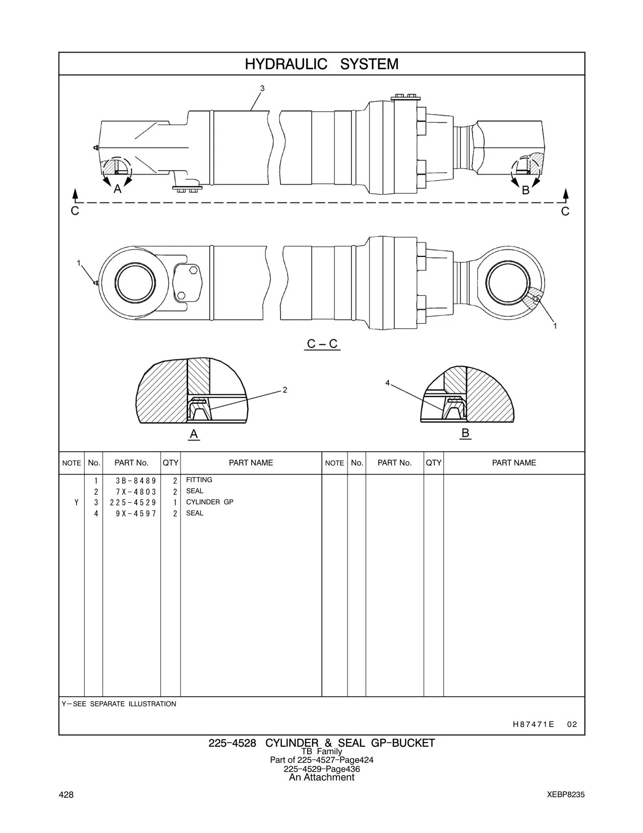 225-4529 CYLINDER GP CAT parts manual diagram