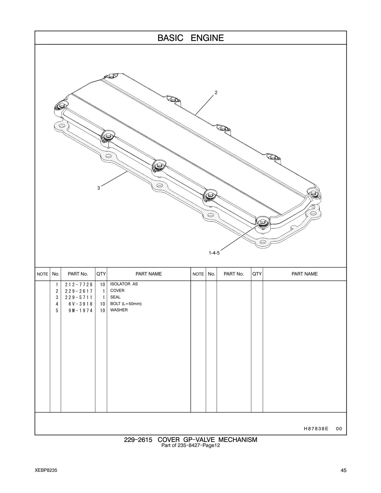 229-5711 SEAL CAT parts manual diagram