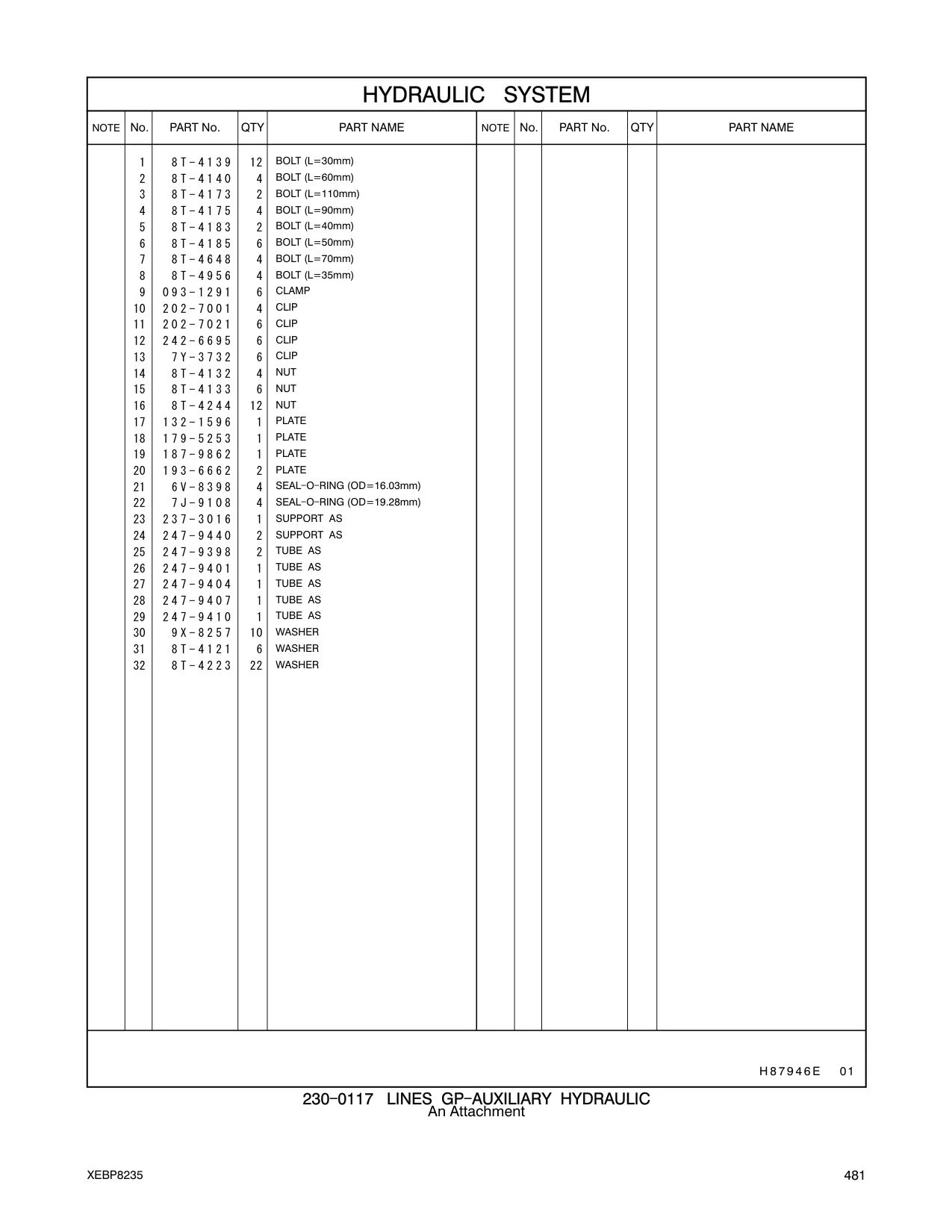 242-6695 CLIP CAT parts manual diagram