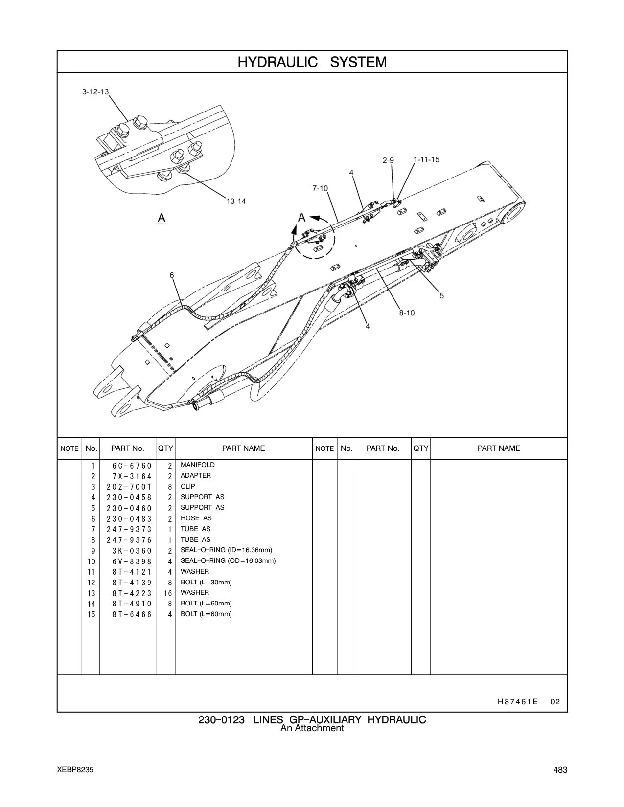 247-9376 TUBE AS CAT parts manual diagram