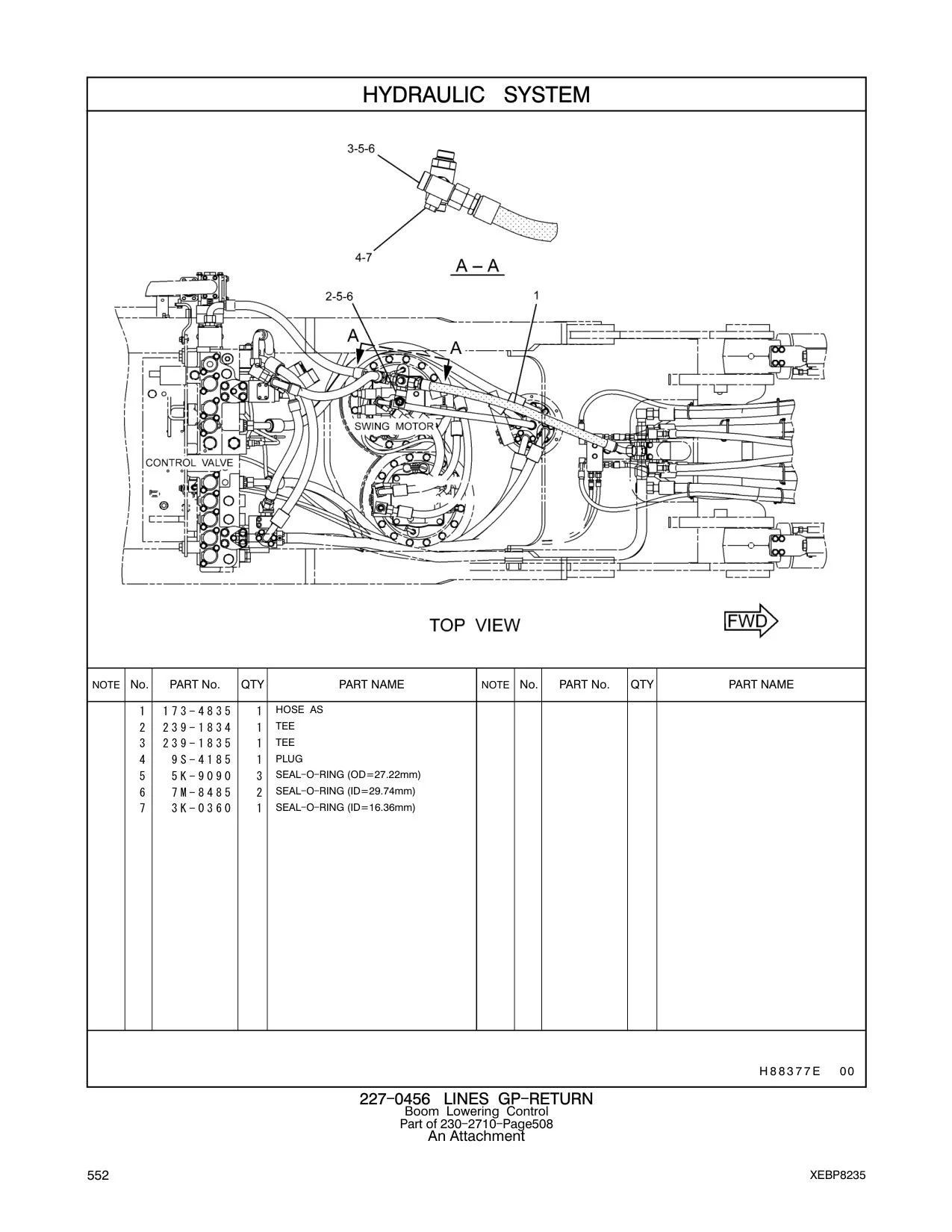 239-1834 TEE CAT parts manual diagram