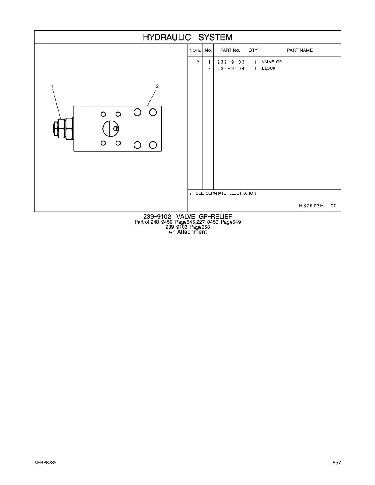 239-9103 VALVE GP CAT parts manual diagram