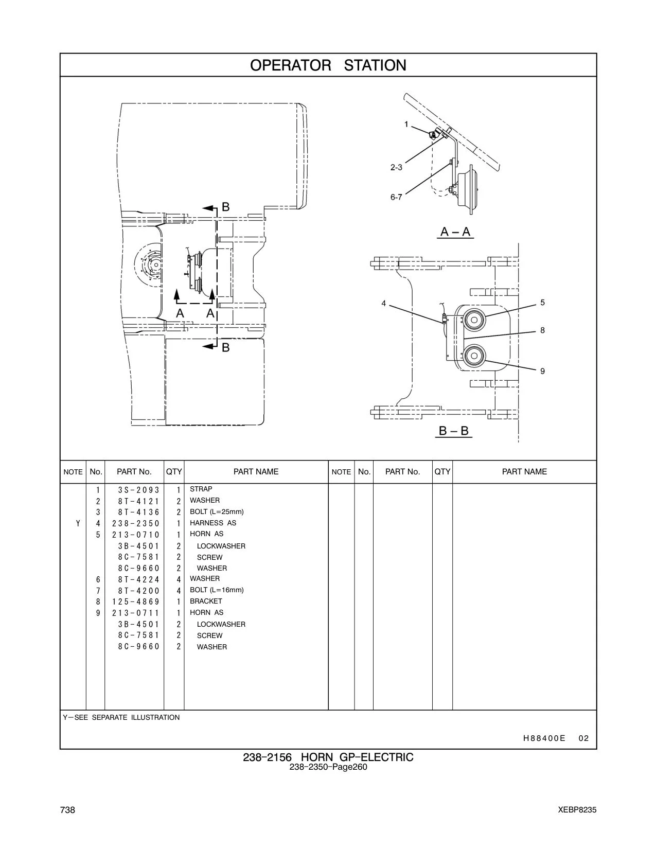 213-0710 HORN AS CAT parts manual diagram