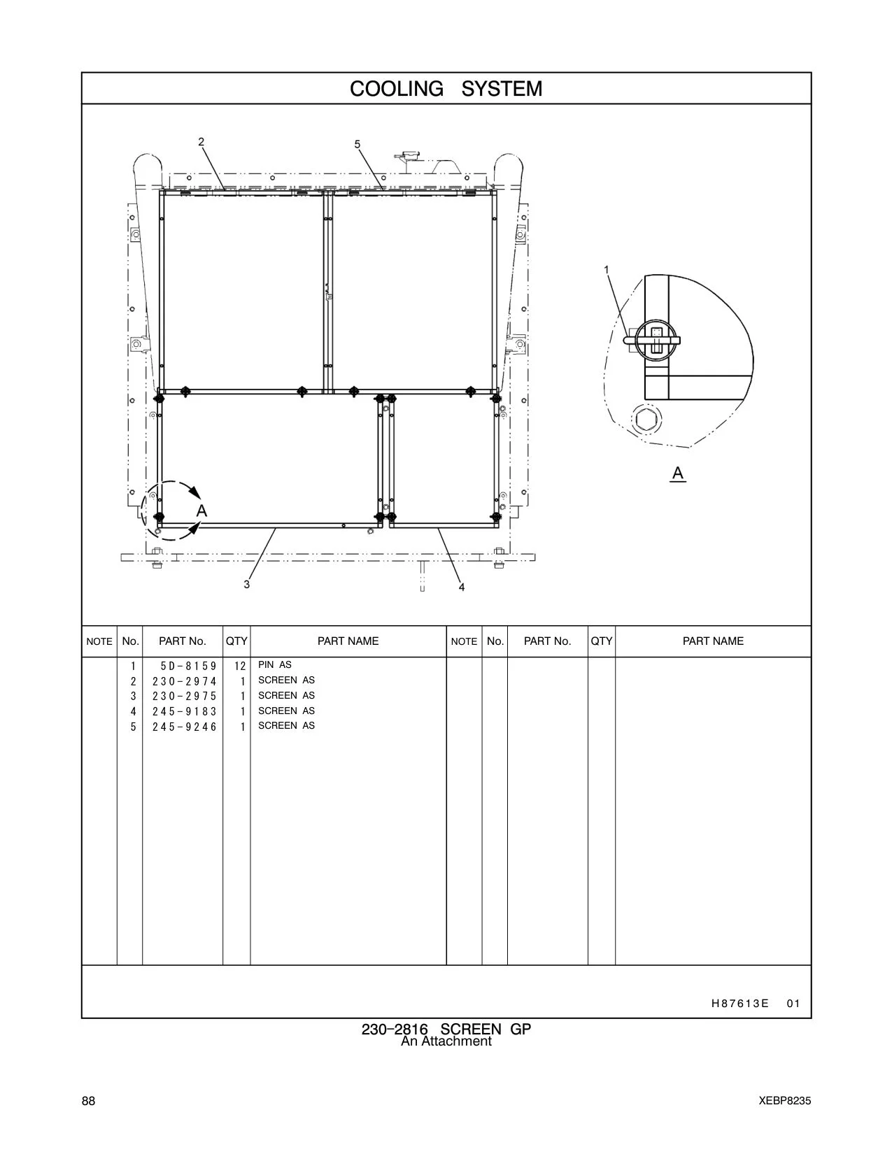 230-2975 SCREEN AS CAT parts manual diagram