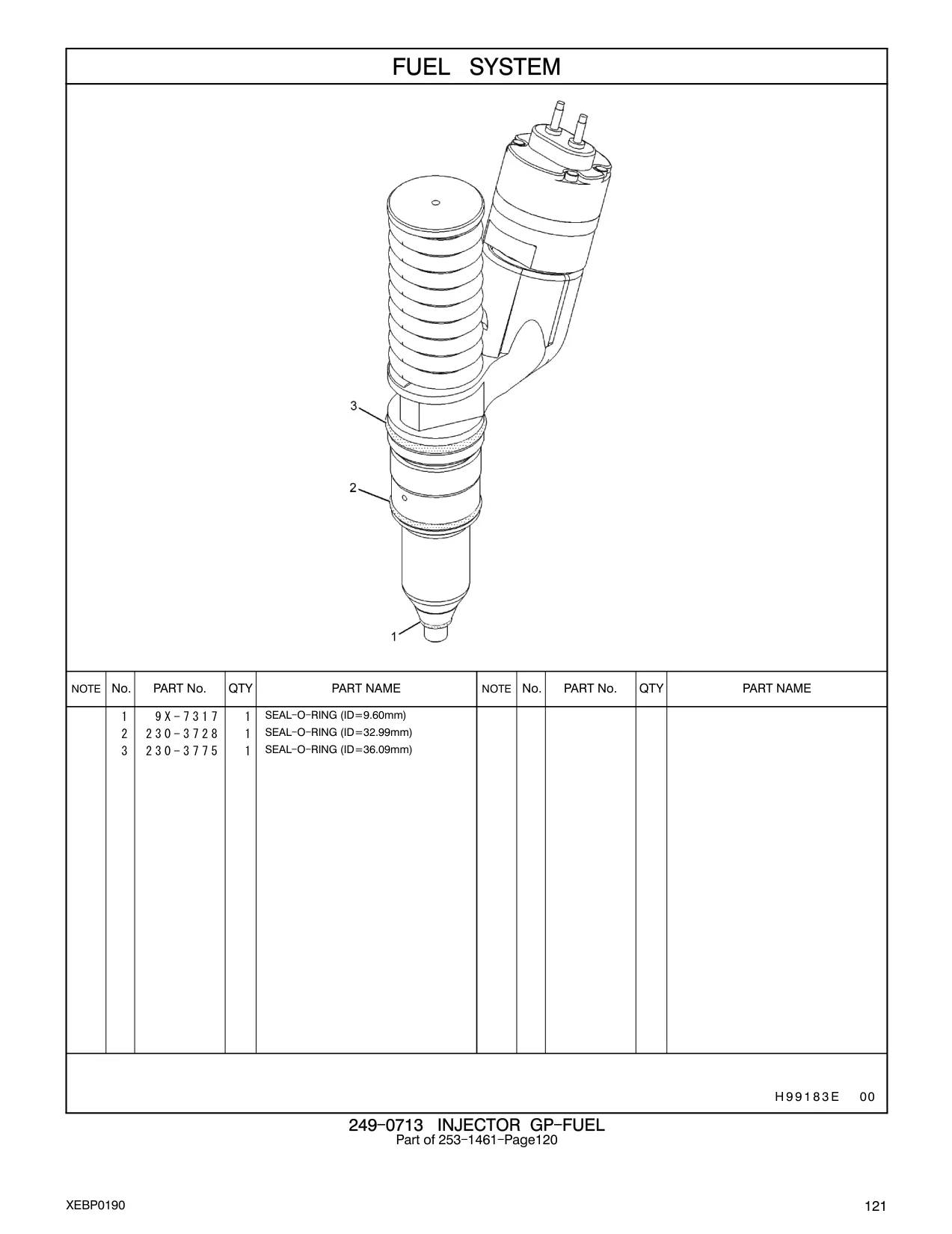 9X-7317 - SEAL - O - RING (ID=9.60mm)
