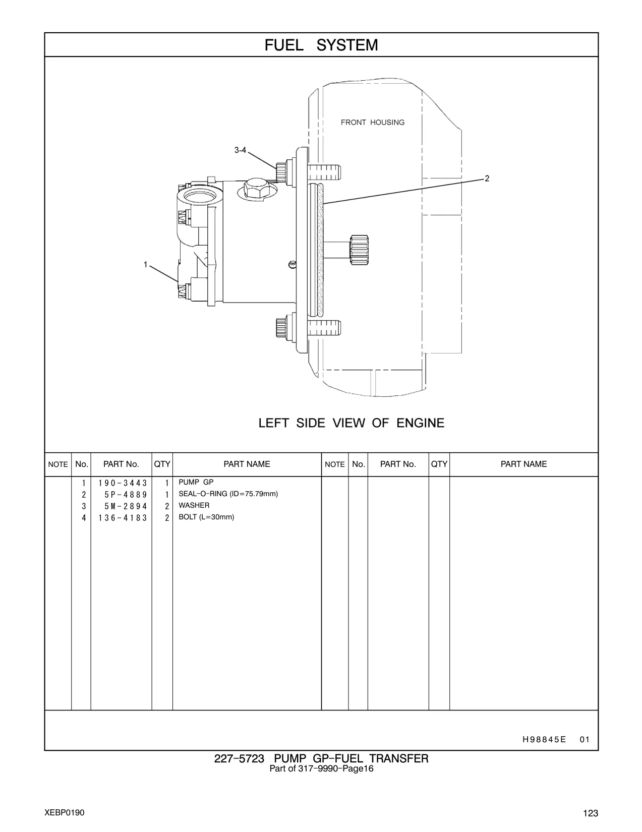 5P-4889 - SEAL - O - RING (ID=75.79mm)