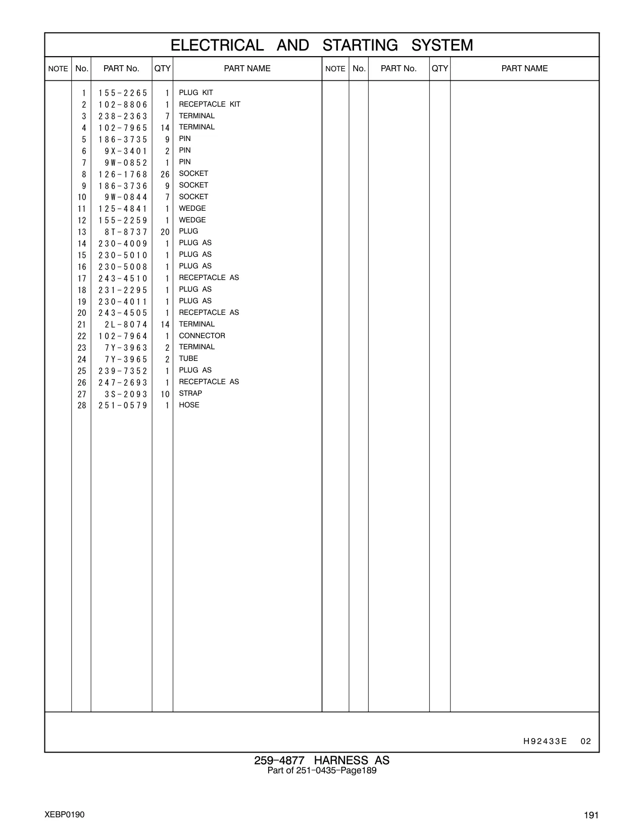 155-2265 - PLUG KIT