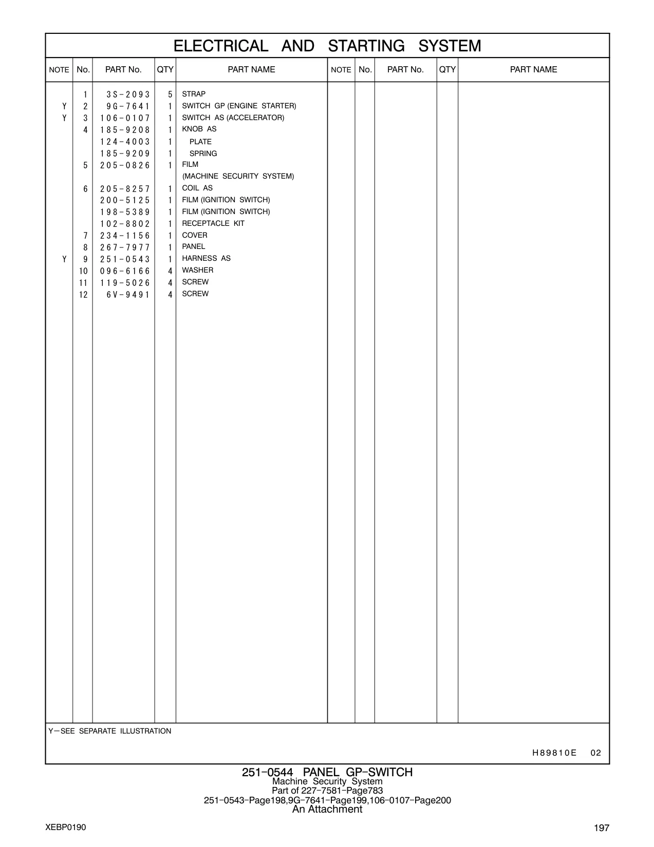 198-5389 - FILM (IGNITION SWITCH)