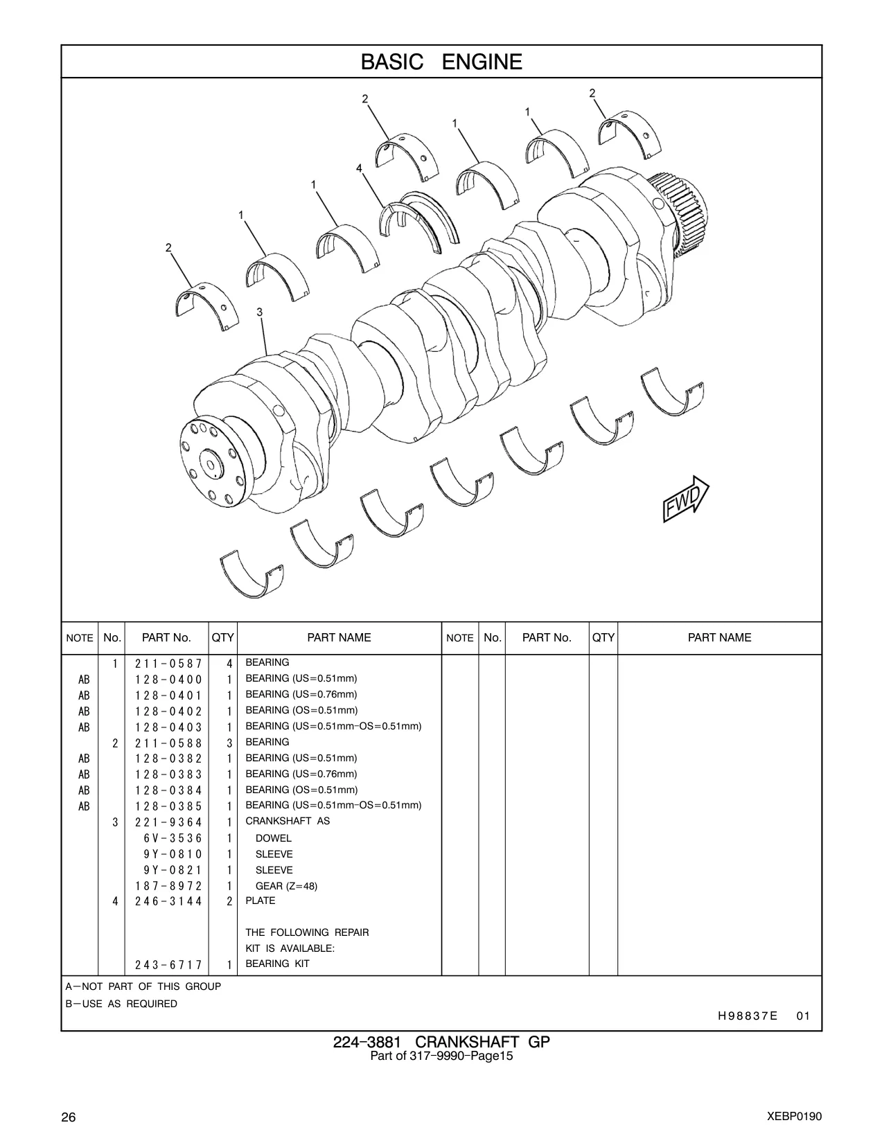 128-0384 - BEARING (OS=0.51mm)