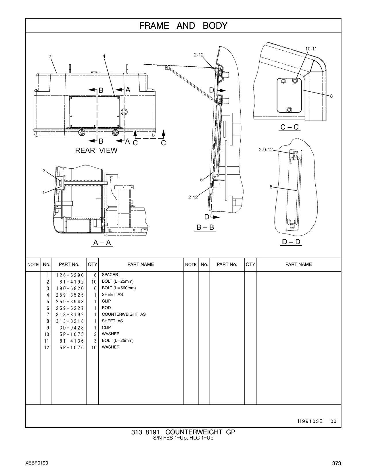 313-8192 - COUNTERWEIGHT AS